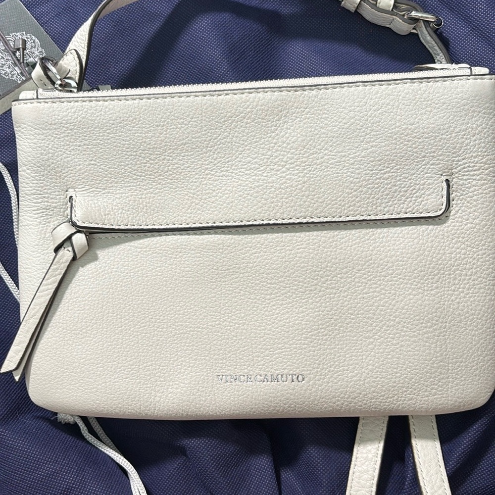 Vince Camuto White Leather Crossbody Bag